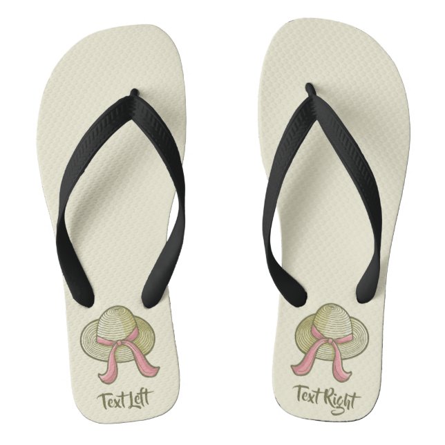 Straw Hat Yellow Thongs (Footbed)