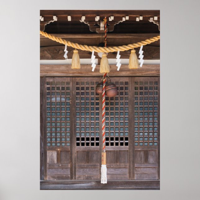 Straw Rope Decoration in a Temple (Front)