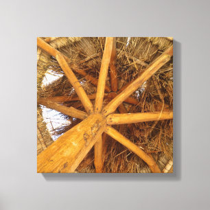 Straw Umbrella Canvas Print