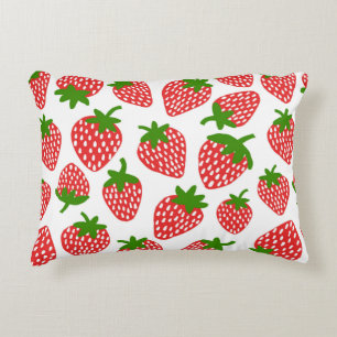 Strawberrie seamless pattern. Vintage illustration Decorative Cushion