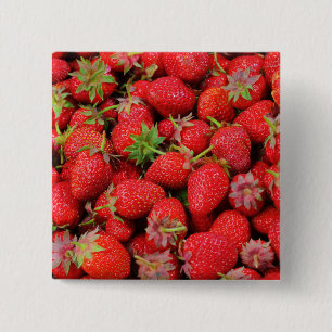 Strawberries 15 Cm Square Badge