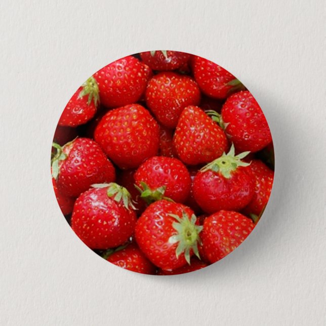 Strawberries 6 Cm Round Badge (Front)