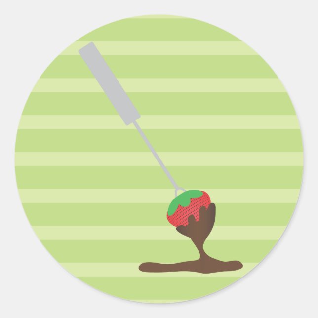 Strawberries and Chocolate Fondue Classic Round Sticker (Front)