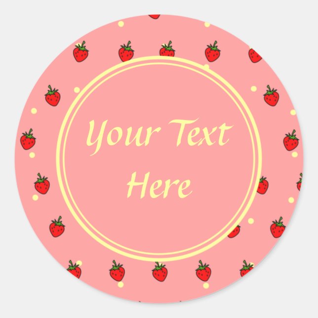 Strawberries and Cream Customisable Sticker (Front)