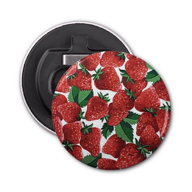 Strawberries and Cream Pattern Bottle Opener (Front)