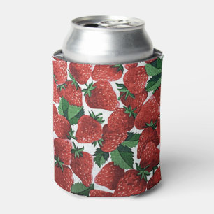Strawberries and Cream Pattern Can Cooler