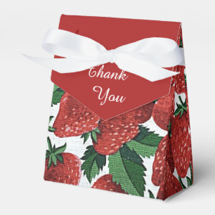 Strawberries and Cream Summer Pattern Favour Box