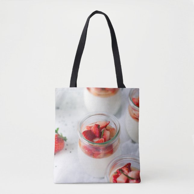 strawberries and cream tote bag (Front)