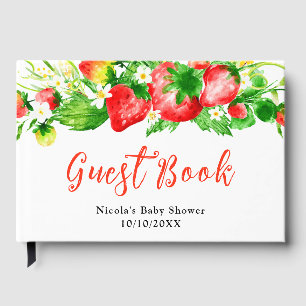Strawberries and Daisies Baby Shower Guest Book
