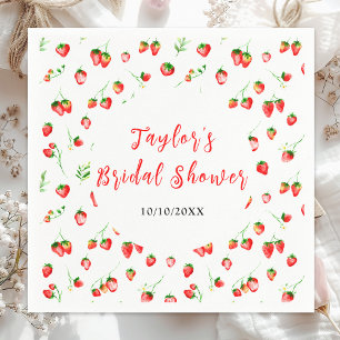 Strawberries and Daisies Bridal Shower Napkin