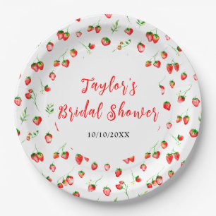Strawberries and Daisies Bridal Shower Paper Plate