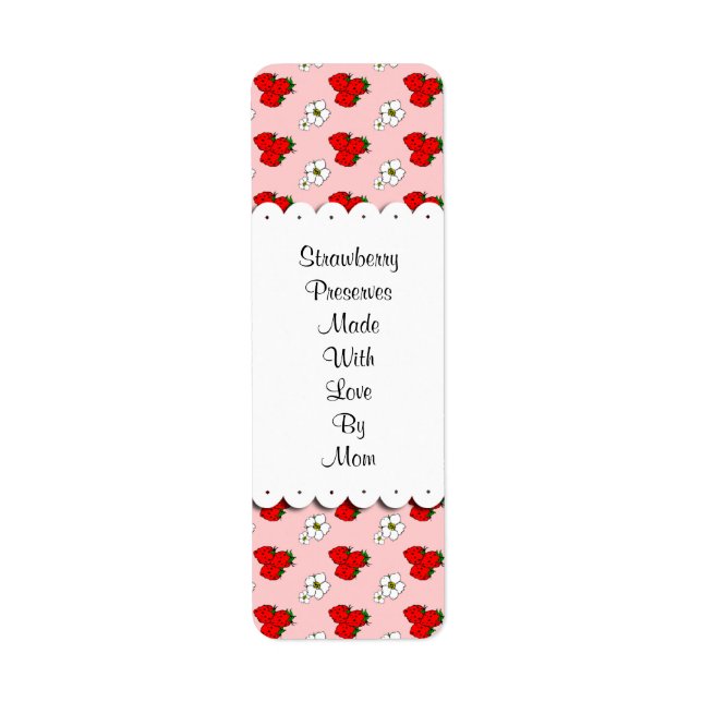 Strawberries and Flowers Custom Canning Labels (Front)