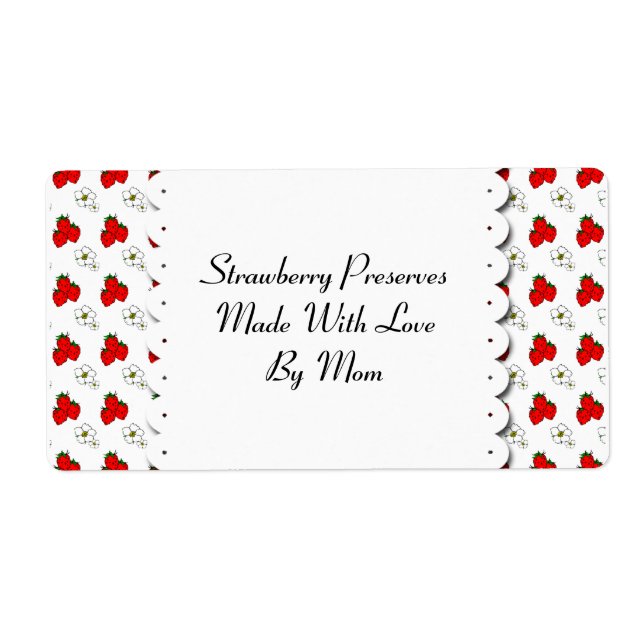 Strawberries and Flowers Custom Label (Front)