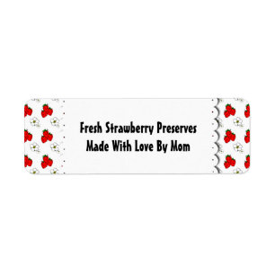 Strawberries and Flowers Pattern Custom Label Return Address Label
