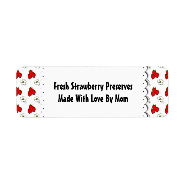 Strawberries and Flowers Pattern Custom Label Return Address Label (Front)