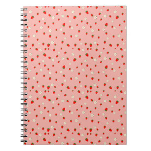 Strawberries and Flowers Pattern Notebook