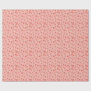 Strawberries and Flowers Pattern Wrapping Paper