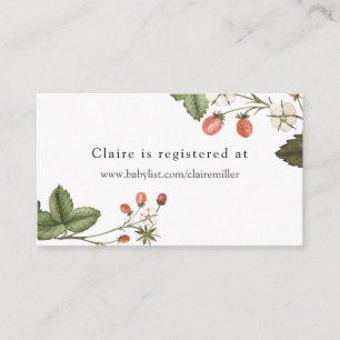 Strawberries and Greenery Shower Registry Enclosure Card
