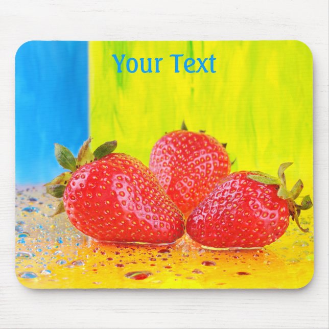 Strawberries and Water Drops Mousepad (Front)