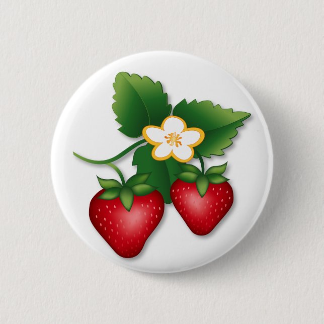 Strawberries are the Berry Best 6 Cm Round Badge (Front)