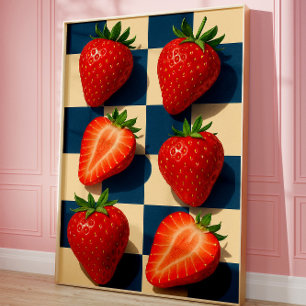 Strawberries art, Bold Fruit Poster