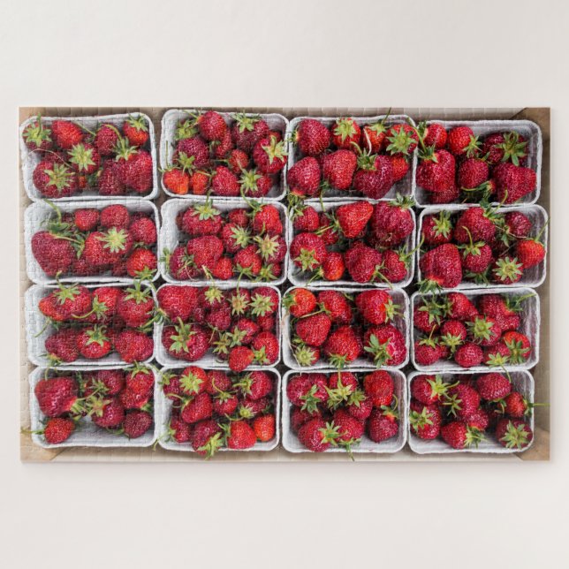 Strawberries at Farmer's Market in Container Jigsaw Puzzle (Horizontal)