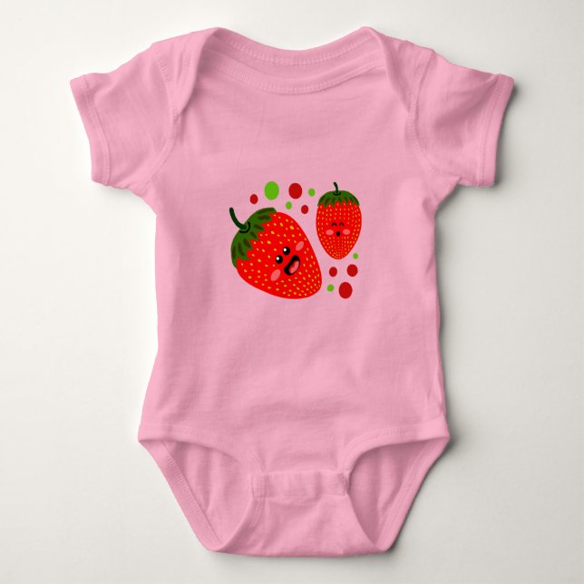 Strawberries Baby Clothes Bodysuit (Front)