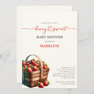 Strawberries Baby Shower Invitation