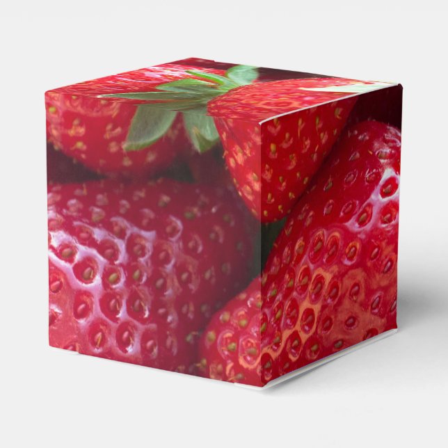 Strawberries background favour box (Back Side)