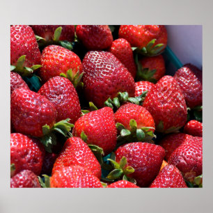 Strawberries background poster