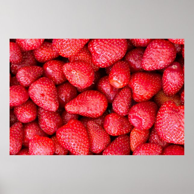 Strawberries background poster (Front)