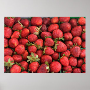 Strawberries background poster