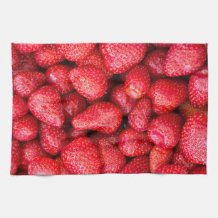 Strawberries background tea towel