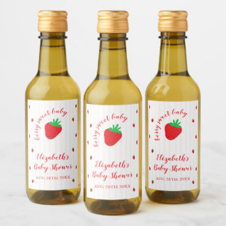 Strawberries Berry Sweet Baby Shower Drink Label