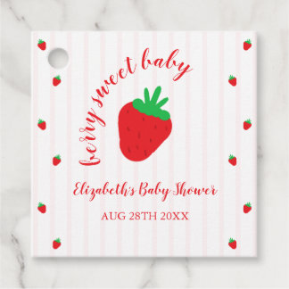 Strawberries Berry Sweet Baby Shower Favour Tags