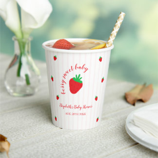 Strawberries Berry Sweet Baby Shower Paper Cups