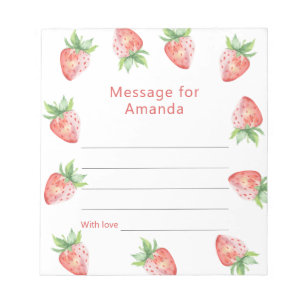 Strawberries birthday time capsule message notepad
