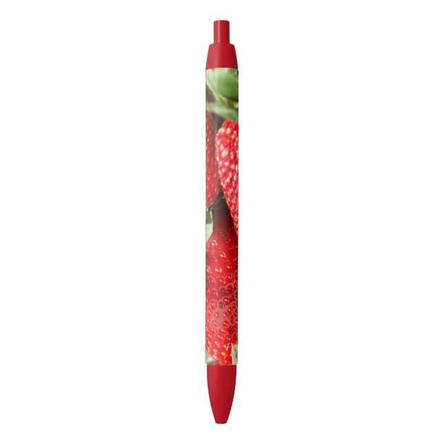 Strawberries Black Ink Pen (Front Vertical)