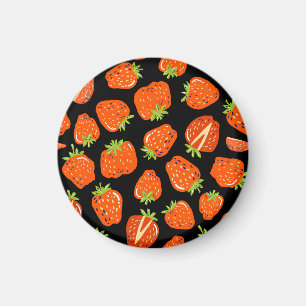 Strawberries Black: Vintage Seamless Texture Magnet