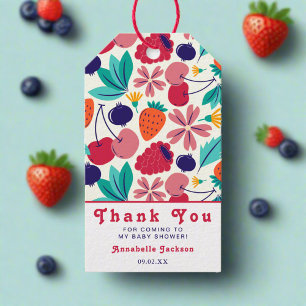 Strawberries Blueberries Baby Shower Tropical Gift Tags