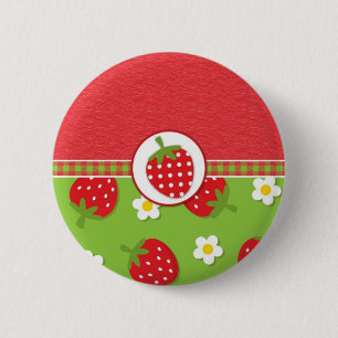 Strawberries Bottom Border 6 Cm Round Badge