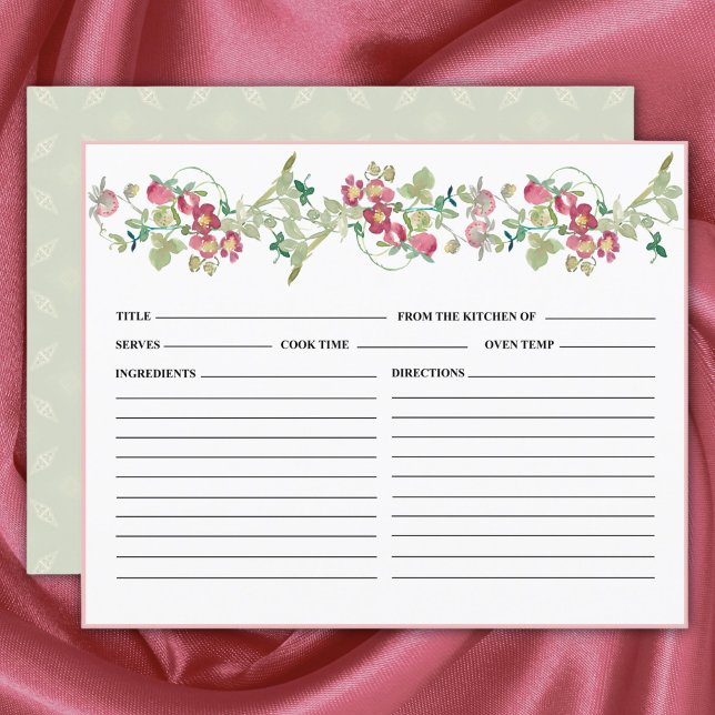 Strawberries Bridal Shower Recipe Card (Creator Uploaded)