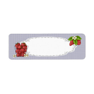 Strawberries Canning Label Return Address Label