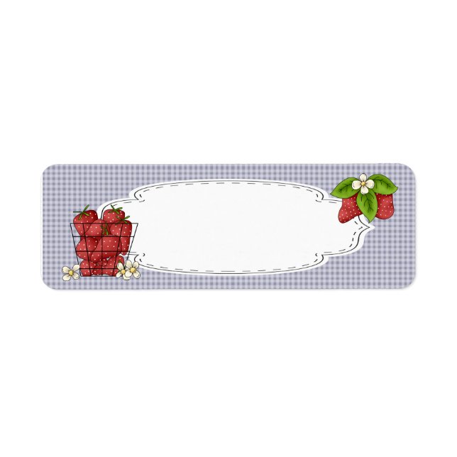 Strawberries Canning Label Return Address Label (Front)