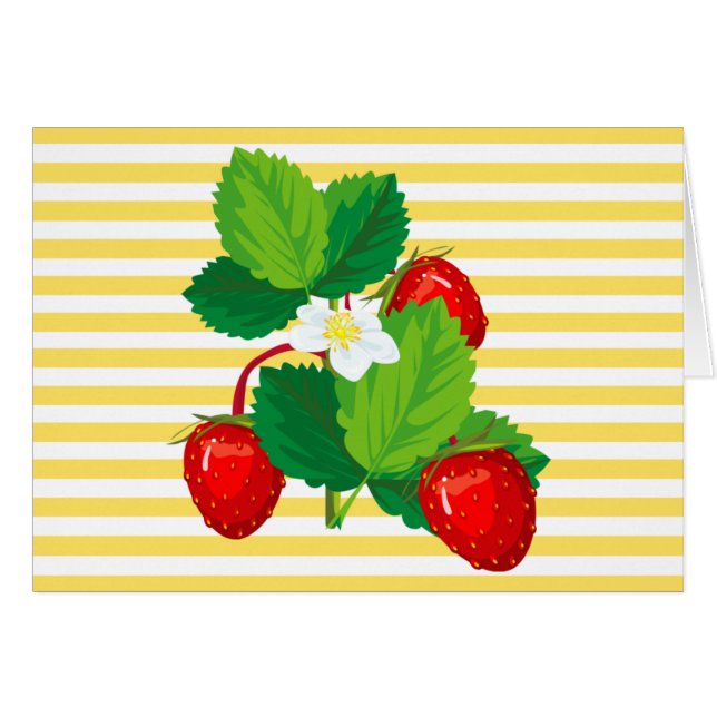 Strawberries Card (Front Horizontal)