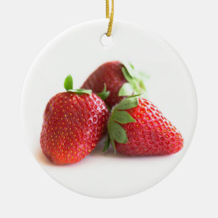 Strawberries Ceramic Ornament