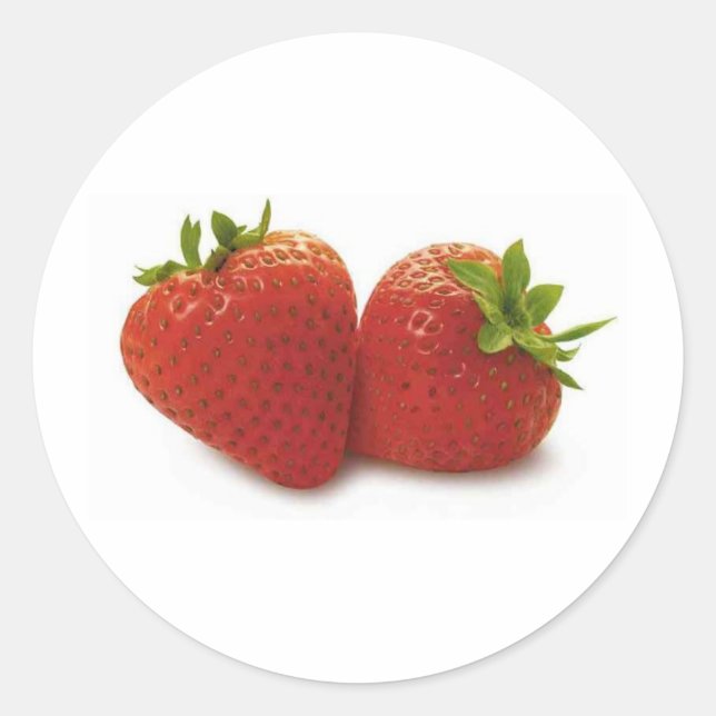 Strawberries Classic Round Sticker (Front)