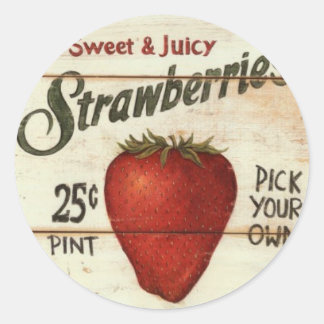Strawberries Classic Round Sticker