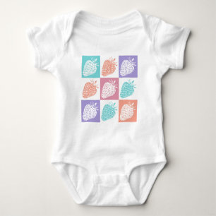 Strawberries Colourful Summer Baby Bodysuit