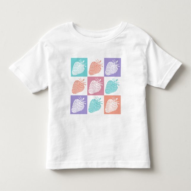 Strawberries Colourful Summer Toddler T-Shirt (Front)